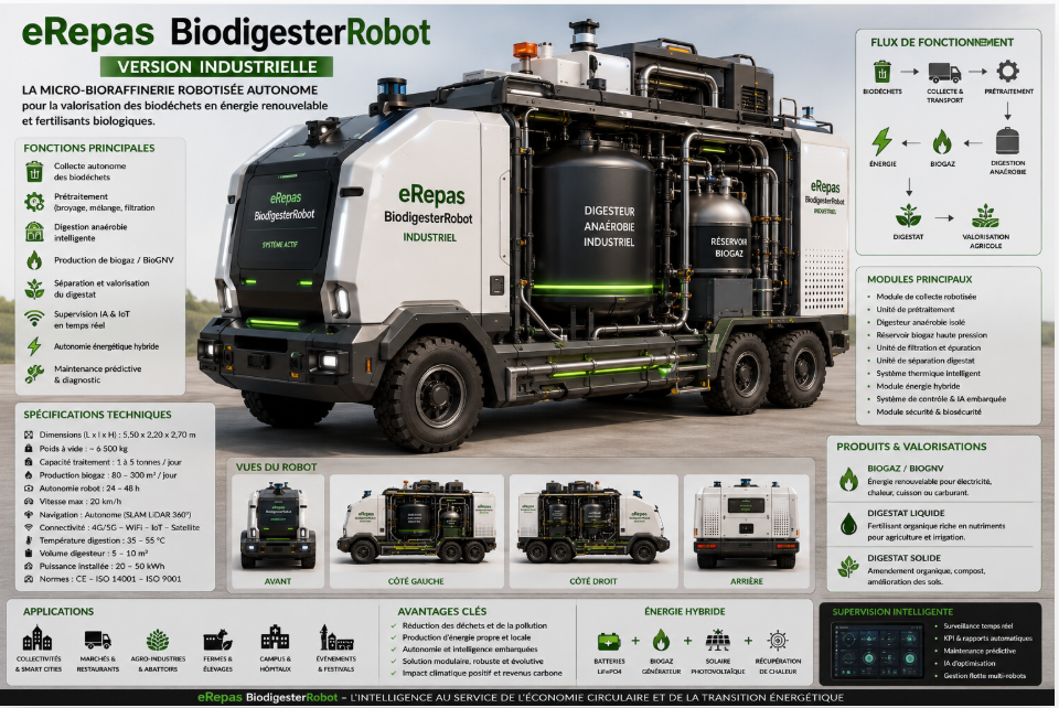 Architecture générale du eRepas BiodigesterRobot Industrial